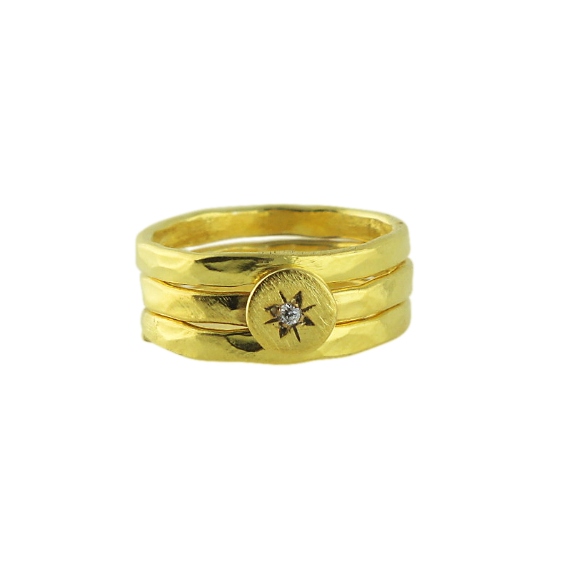 North Star Stackable Rings In Gold