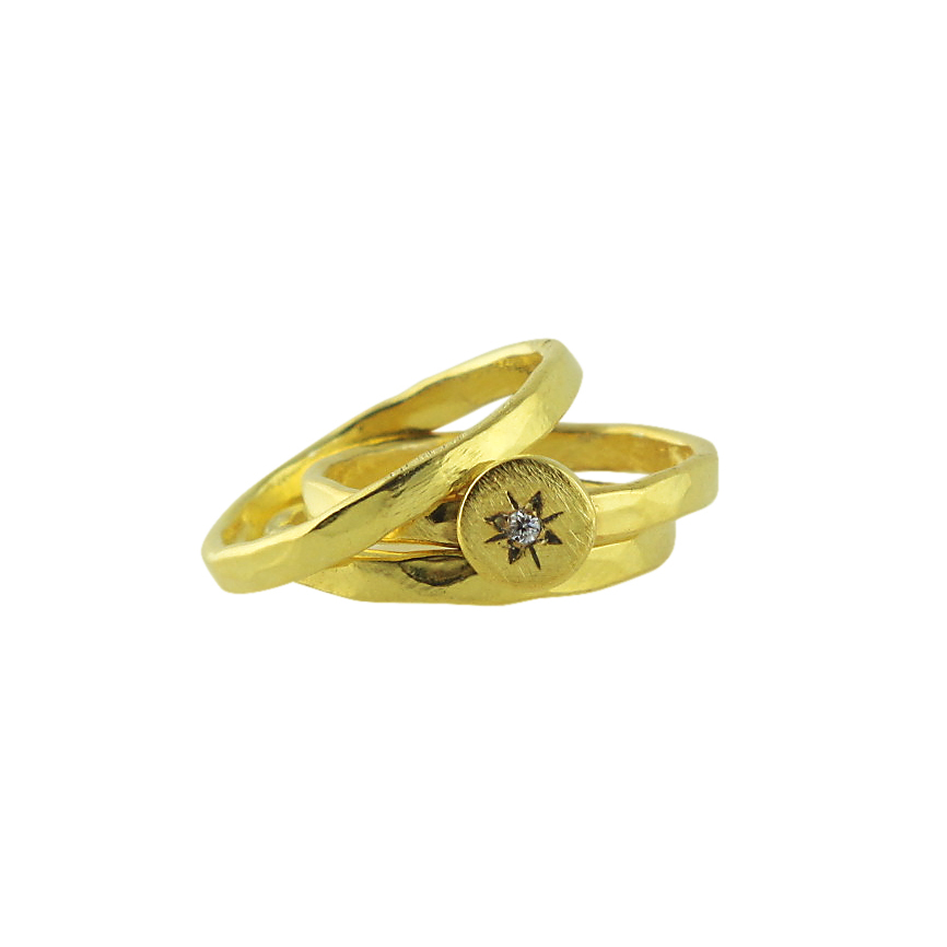 North Star Stackable Rings In Gold